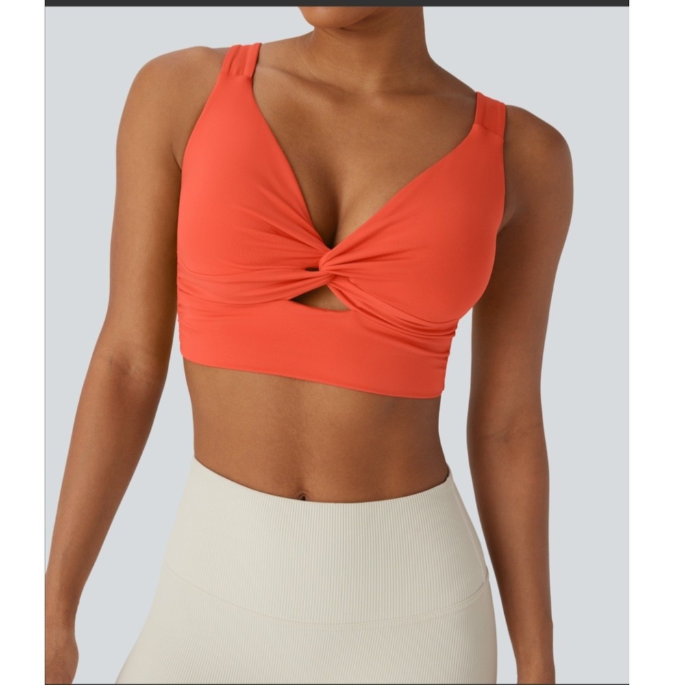 NEW Halara SoftlyZero Orange Sports Bra XL NWT